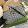 Gucci ‎447632 GG Marmont small shoulder bag dark gray - Default Title - View 1