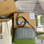 Gucci ‎447632 GG Marmont small shoulder bag dark gray - Default Title - View 3
