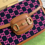 Gucci 602204 Horsebit 1955 shoulder bag plum with brown leather - Default Title - View 5