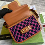 Gucci 602204 Horsebit 1955 shoulder bag plum with brown leather