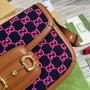 Gucci 602204 Horsebit 1955 shoulder bag plum with brown leather