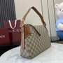 Gucci GG Emblem medium shoulder bag 815216 in brown fabric