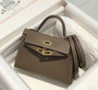 Hermes Kelly Mini II Bag 19 Gold Hardware with Epsom Dark Gray - Default Title - View 1