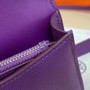 Hermes Constance Slim Wallet Dark Purple Epsom Leather Silver H082061 - Default Title - View 9