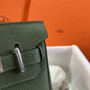 Hermès Kelly A Dos Hac Green Togo Leather With Silver Hardware 20302 - Default Title - View 5