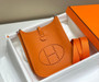 Hermès Evelyne 18 Togo Leather Shoulder Mini Bag Silver Orange - Default Title - View 3