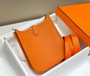 Hermès Evelyne 18 Togo Leather Shoulder Mini Bag Silver Orange - Default Title - View 4