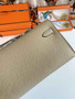 Hermès Kelly Cut Clutch 31cm Epsom Leather Light Gray Gold - Default Title - View 3