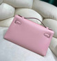 Hermes Kelly Bag 22 Pink Swift Leather Silver Hardware - Default Title - View 4