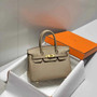 Hermès Birkin Mini Bag 20cm gray leather with shoulder strap - Default Title - View 1