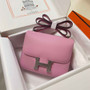Hermes Constance Bag 19 Pink Epsom Leather Silver H083902 - Default Title - View 1