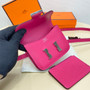 Hermes Constance Slim Wallet Plum Epsom Leather Silver H082073 - Default Title - View 6