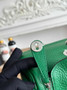 Hermes Lindy Mini Bag Togo Leather Green Silver H68641 - Default Title - View 7