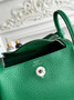 Hermes Lindy Mini Bag Togo Leather Green Silver H68641 - Default Title - View 8