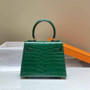 Hermes Kelly Bag 20 Green Crocodile Leather Gold Hardware H7302 - Default Title - View 4