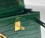 Hermes Kelly Bag 20 Green Crocodile Leather Gold Hardware H7302 - Default Title - View 5