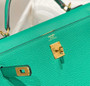 Hermes Kelly Bag 25 Green Epsom Leather Gold Hardware H7109 - Default Title - View 6