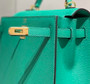Hermes Kelly Bag 25 Green Epsom Leather Gold Hardware H7109 - Default Title - View 7