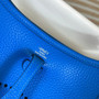 Hermes Evelyne III 17 Togo Blue Leather Bag Silver H5666 - Default Title - View 4