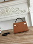 Hermes Kelly Bag 19 Epsom Leather Brown Gold H82329 - Default Title - View 2