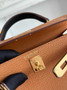 Hermes Kelly Bag 19 Epsom Leather Brown Gold H82329 - Default Title - View 8