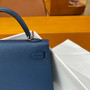 Hermès Kelly II Sellier Mini 2024 Dark Blue Goatskins Leather Silver - Default Title - View 7