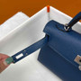 Hermès Kelly II Sellier Mini 2024 Dark Blue Goatskins Leather Silver - Default Title - View 5