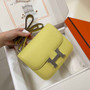 Hermes Constance Bag Light Yellow Epsom Leather Silver H2515 - Default Title - View 2