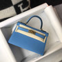 Hermes Mini Kelly II Bag 19 Gold Hardware with Epsom Light Blue - Default Title - View 5