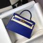 Hermes Mini Kelly II Bag 19 Gold Hardware with Epsom Blue - Default Title - View 5