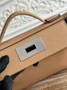 Hermès 24/24 Mini Bag Evercolor Swift Leather Apricot Silver - Default Title - View 7