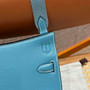 Hermes Jypsiere mini bag Blue Swift Leather Silver H25621 - Default Title - View 5