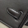 Hermès Birkin Bag 25cm Black Swift Leather Canvas Silver Hardware - Default Title - View 5