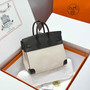 Hermès Birkin Bag 25cm Black Swift Leather Canvas Silver Hardware - Default Title - View 2
