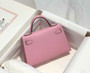 Hermes Kelly Mini II Bag 19 Gold Hardware with Epsom light Pink - Default Title - View 2