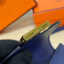 Hermes Constance Slim Wallet Navy Blue Epsom Leather Gold H082088 - Default Title - View 7