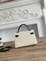 Hermes Kelly Bag 19 Epsom Leather Beige Black Gold H82341 - Default Title - View 3