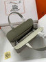 Hermes Halzan 25 Bag Gray Togo Leather Silver H082176 - Default Title - View 8
