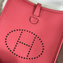 Hermes Evelyne III 17 Togo Red Leather Bag Silver H5663 - Default Title - View 3