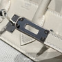 Hermès Birkin Bag 25cm White Swift Leather Canvas Silver Hardware - Default Title - View 5