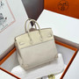 Hermès Birkin Bag 25cm White Swift Leather Canvas Silver Hardware - Default Title - View 2