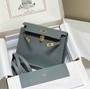 Hermès Kelly Danse II blue green Evercolor leather with gold - Default Title - View 3