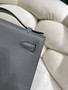 Hermes Kelly Bag 22 Gray Swift Leather Silver Hardware - Default Title - View 9