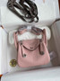 Hermes Lindy Mini Bag Pink Togo Leather Silver Hardware H8623 - Default Title - View 1