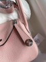 Hermes Lindy Mini Bag Pink Togo Leather Silver Hardware H8623 - Default Title - View 4