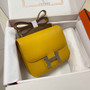 Hermes Constance Bag Dark Yellow Epsom Leather Silver H2537 - Default Title - View 2