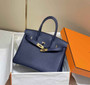 Hermès Birkin 30cm Navy blue Togo Gold Hardware - Default Title - View 1