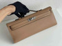 Hermès Kelly Cut Clutch 31cm Swift Leather Kakhi Silver - Default Title - View 2