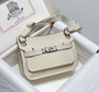 Hermes Jypsiere mini bag White Swift Leather Silver H25607 - Default Title - View 1