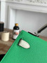 Hermes Kelly Bag 19 Epsom Leather Green Silver H82347 - Default Title - View 5